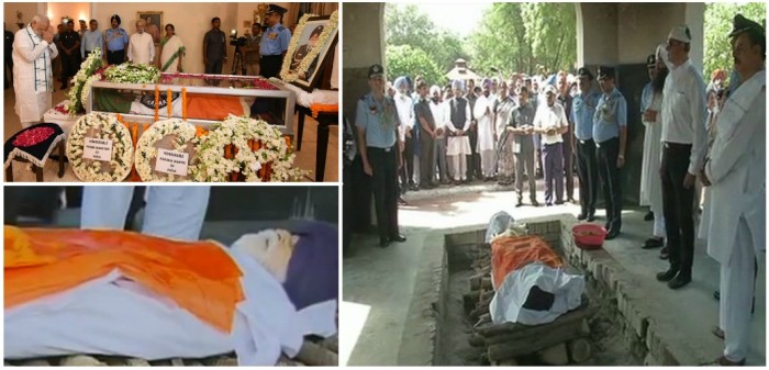 राजकीय सम्मान के साथ हुआ भारतीय वायु सेना के दिवंगत मार्शल अर्जन सिंह का अंतिम संस्कार
