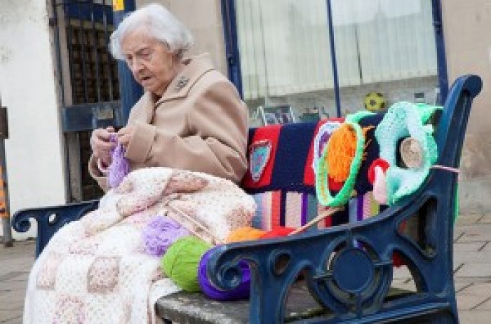 104 Years- Young Road Artist Yarn-Bombs Her City