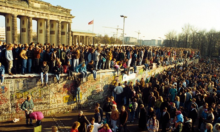 Fall Of Berlin Wall With Rejoicing Celebration For The People Of German