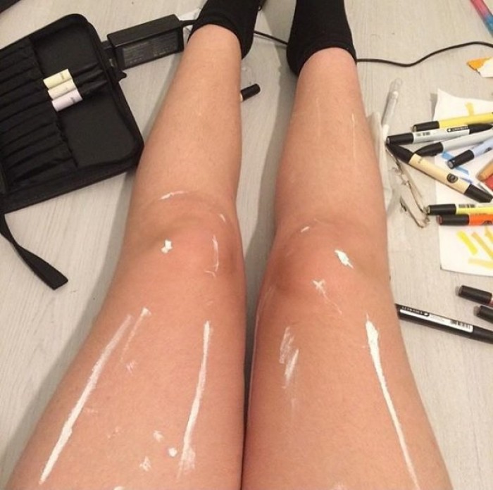 Internet Is Losing Over This Girl's Really Shiny Legs
