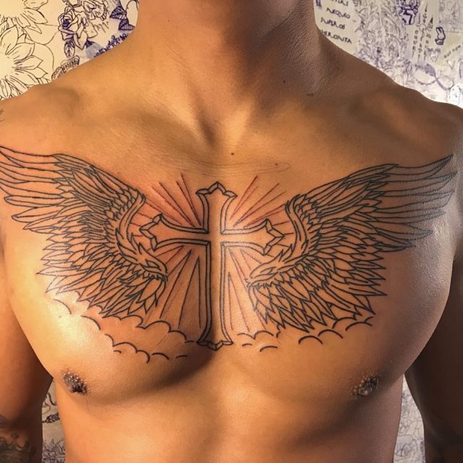 61 Inspiring And Symbolic Cross Chest Tattoo Ideas To Style Up  Psycho Tats